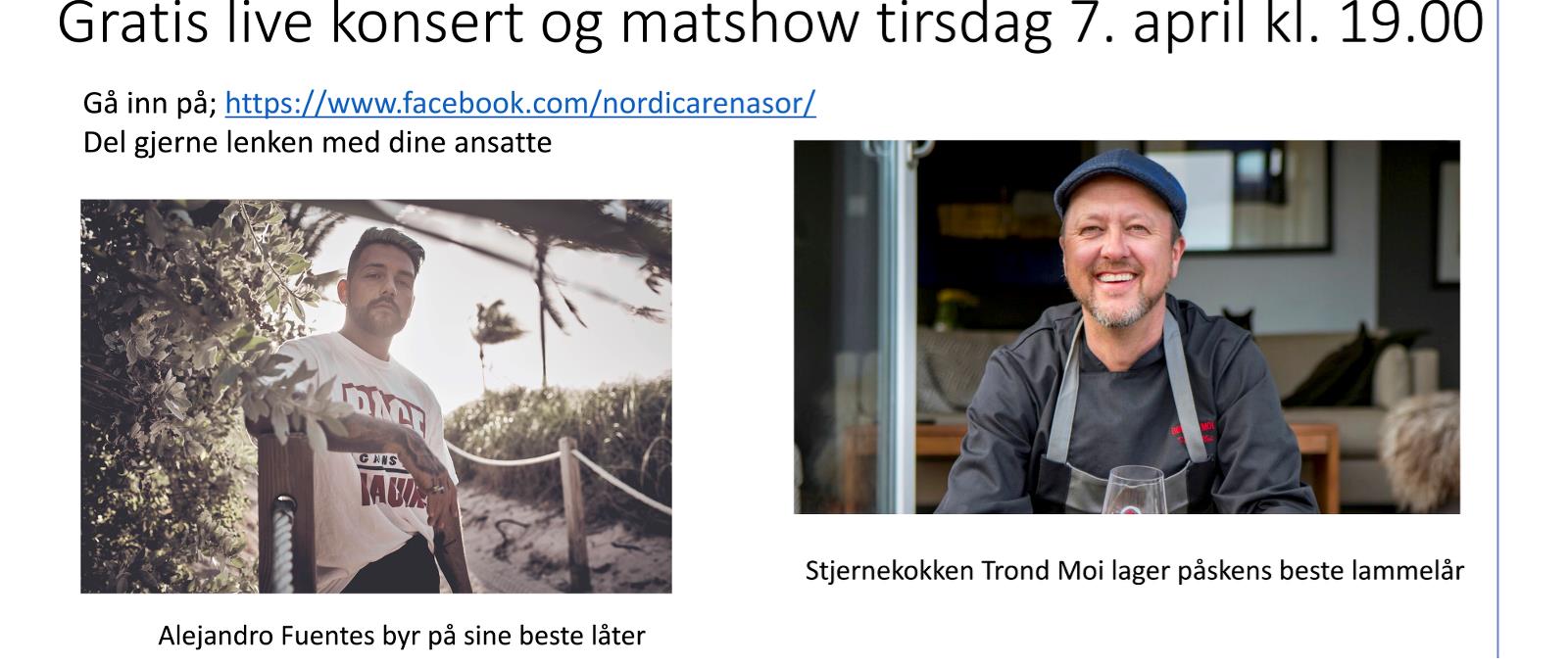 Påskehilsen med matshow og konsert