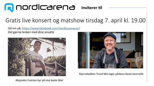 Påskehilsen med matshow og konsert